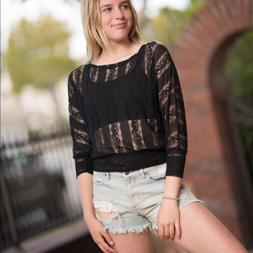 Black summer slit back sweater